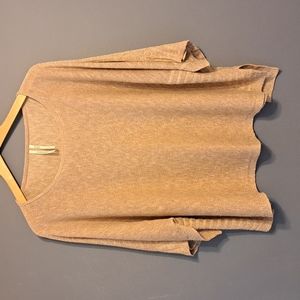 Anthropologie Champagne Gold Linen/Metalic blend Poncho Sweater.